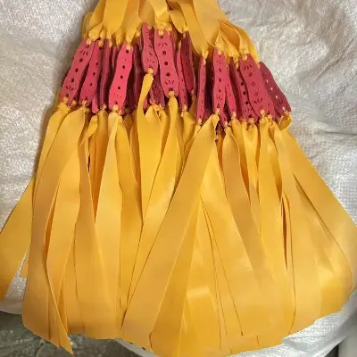 Picture of Flat leather slingshots rubber band color double flow smooth soft highly elastic rubber band 2 pcs (Red Orange 1.0mm)