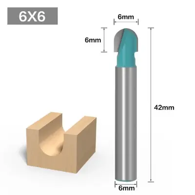 Picture of Router Knife Round Bottom 6mm handle engraving machine trimming machine Blue for straight clean cut (6mm Head)