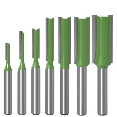 Picture of Router knife flat bottom 6mm handle hand router, power router, CNC engraving machine trimming machine green for straight clean cut (12mm Head)