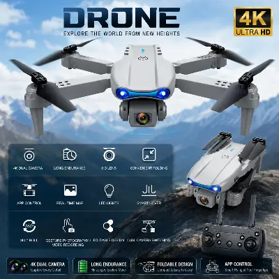 Picture of FLH E99 Pro Dual Camera Dual Battery Folding Camera Drone, Wifi Cam app Operator