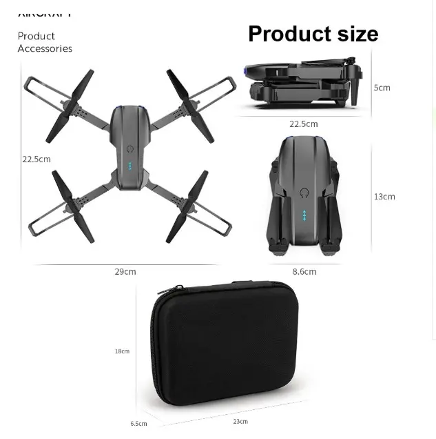 Picture of FLH E99 Pro Dual Camera Dual Battery Folding Camera Drone, Wifi Cam app Operator