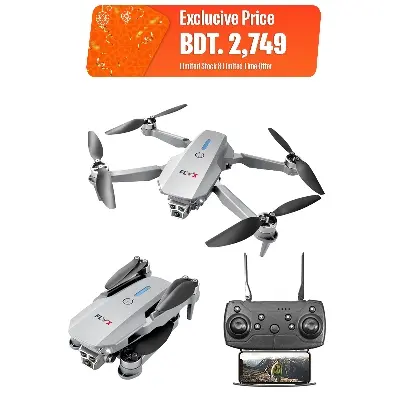 Picture of FLH Mini 2 Drone, Duel Camera , Duel Battery Brashless 4K HD Dual Camera Intelligent Following UAV Dron Headless Mode Optical Flow Hover Professional FPV RC Drones E88