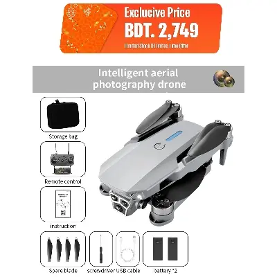 Picture of FLH- Mini 2 Drone, Duel Camera , Duel Battery Brashless Intelligent Following UAV Dron Headless Mode Optical Flow Hover Professional FPV RC Drones E88