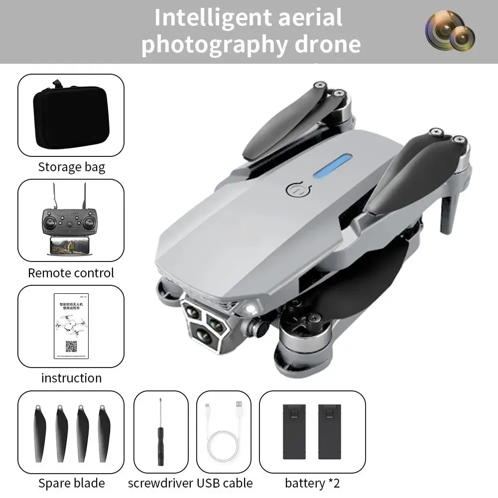 Picture of FLH- Mini 2 Drone, Duel Camera , Duel Battery Brashless Intelligent Following UAV Dron Headless Mode Optical Flow Hover Professional FPV RC Drones E88