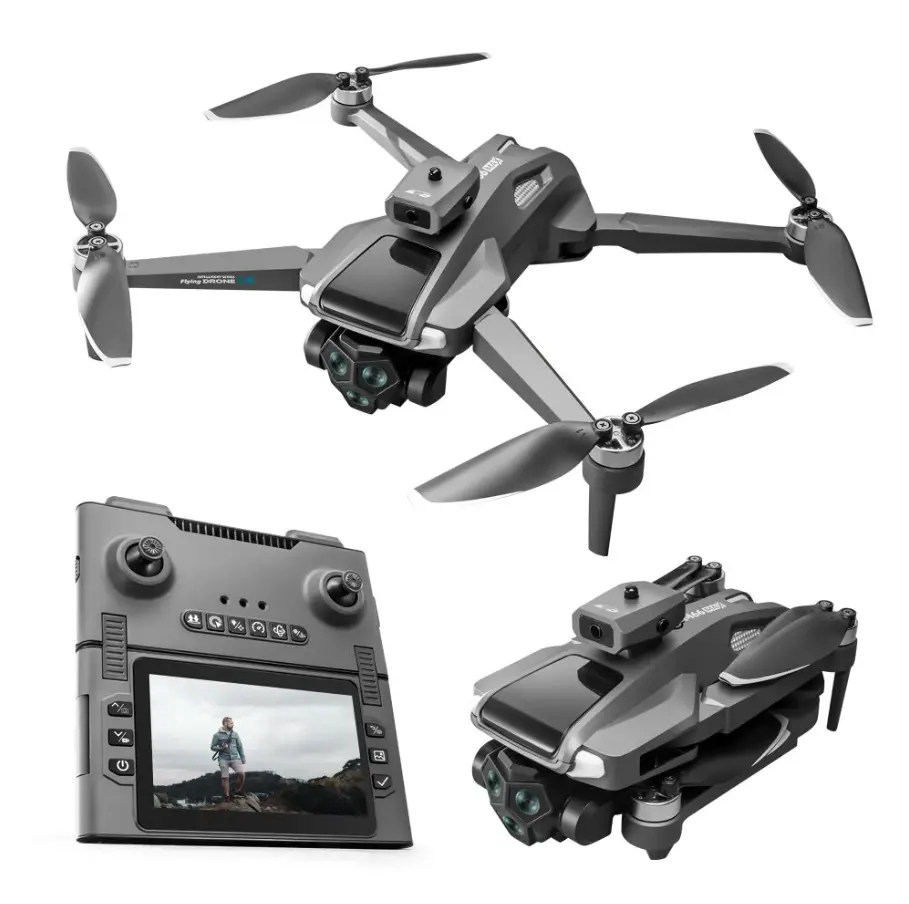 Picture of FLH M66 MAX 5G WiFi FPV with Folded LCD Screen Camera Controller HD Dual Camera Servo Gimbal 360° Obstacle Avoidance Brushless RC Drone Quadcopter RTF - Two Batteries