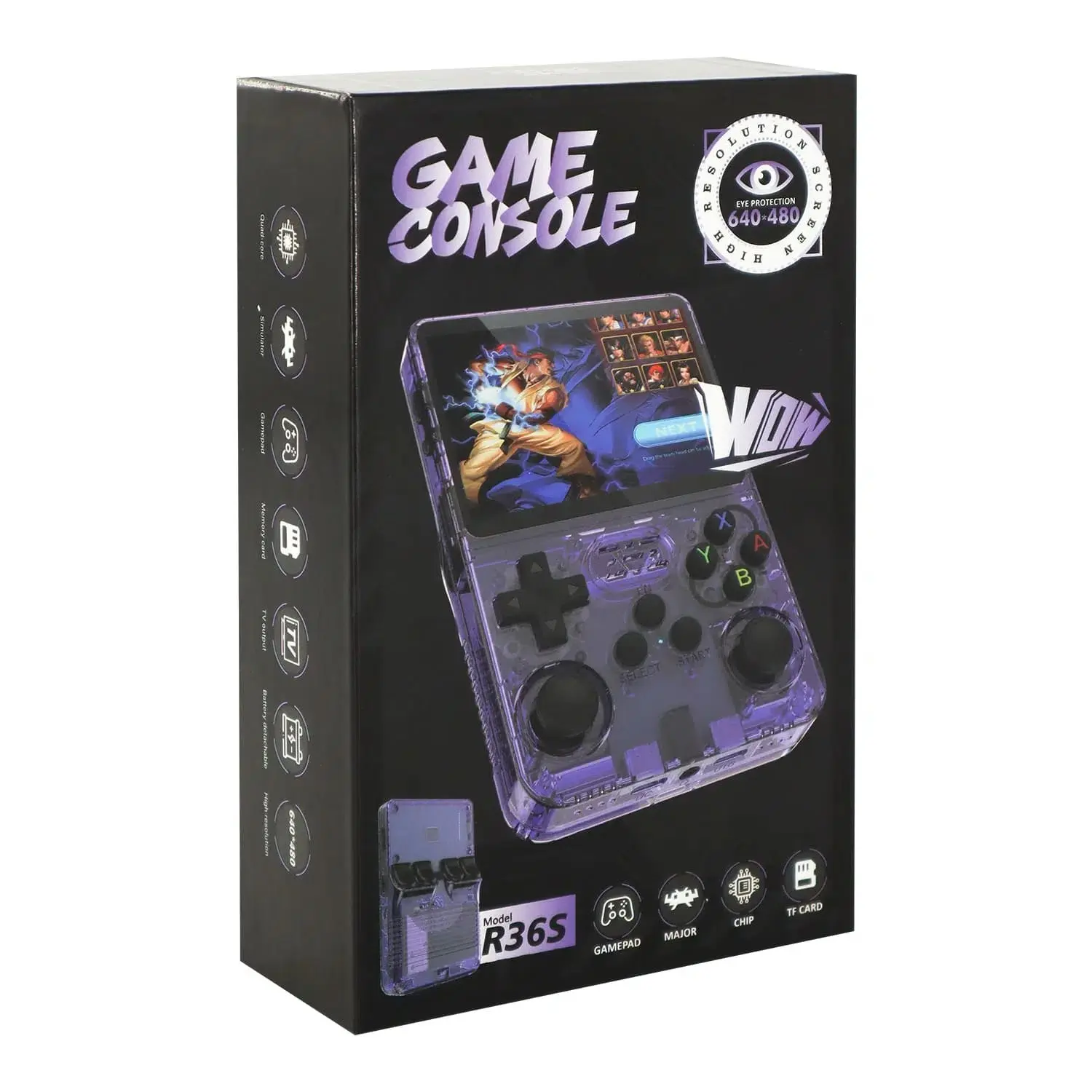 Picture of FLH R36S Retro Game Console 64GB 21000+ Games Linux and PSP Gaminig System 3.5 Inch IPS Screen Portable Pocket Game Player for Kids B Easy to Use