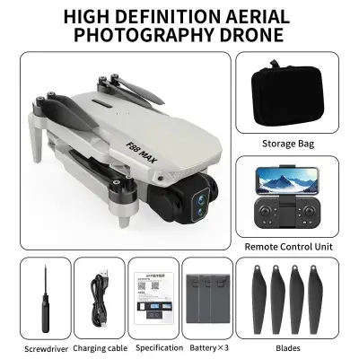 Picture of FLH F88 MAX Remote Rotate Camera Brushless Motor  WiFi Drone for One Key Landing, Optical Flow Hover with 2 Battery