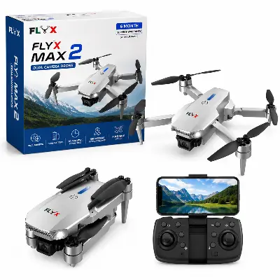 Picture of FLH FlyX Max 2  Drone Duel Camera Duel Battery Long distance flying