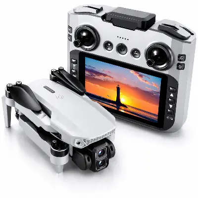 Picture of Flh F88 Max High-Resolution Dual Camera Drone with Remote Control and Screen, Brushless Motor,  HD Video, Foldable Design