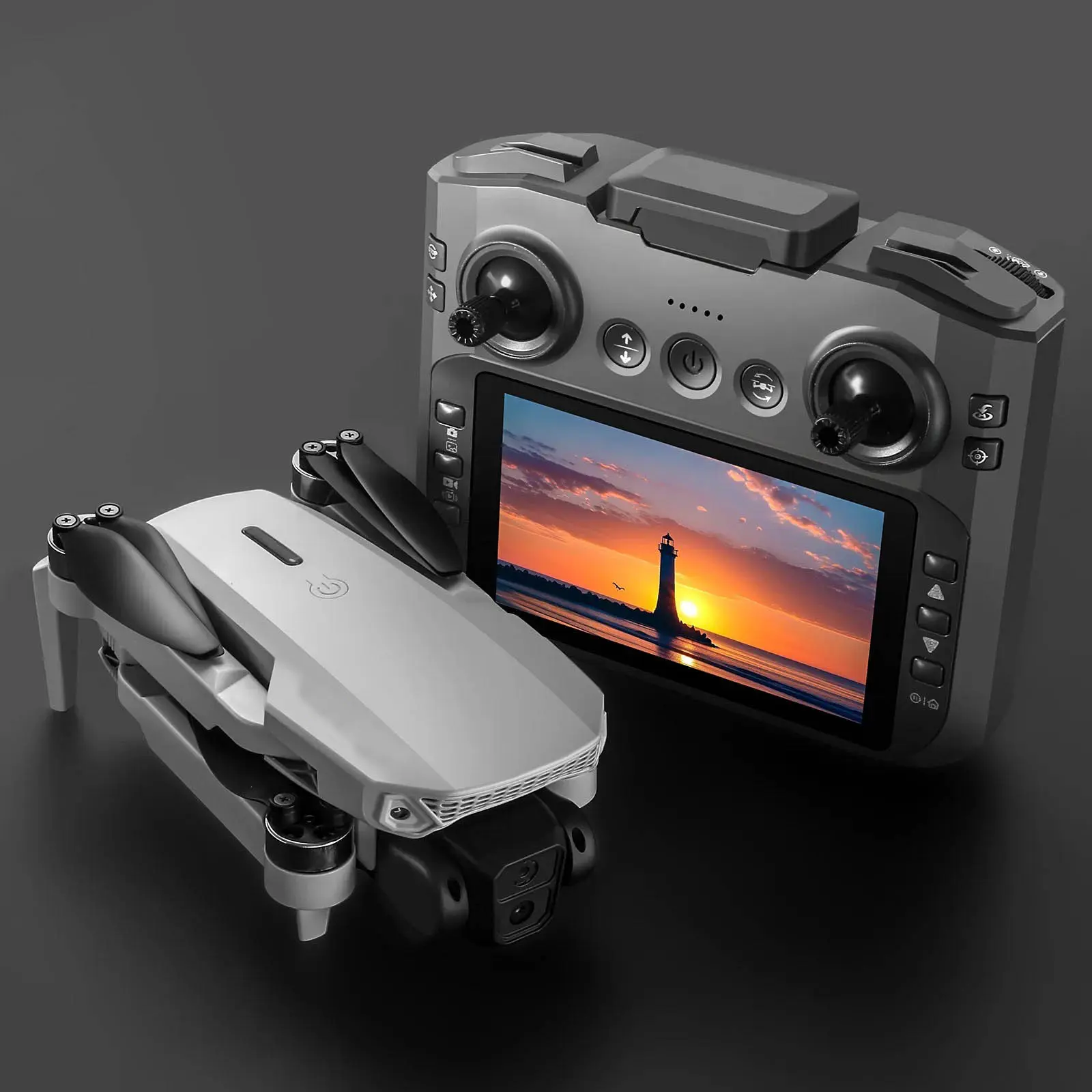 Picture of Flh F88 Max High-Resolution Dual Camera Drone with Remote Control and Screen, Brushless Motor,  HD Video, Foldable Design