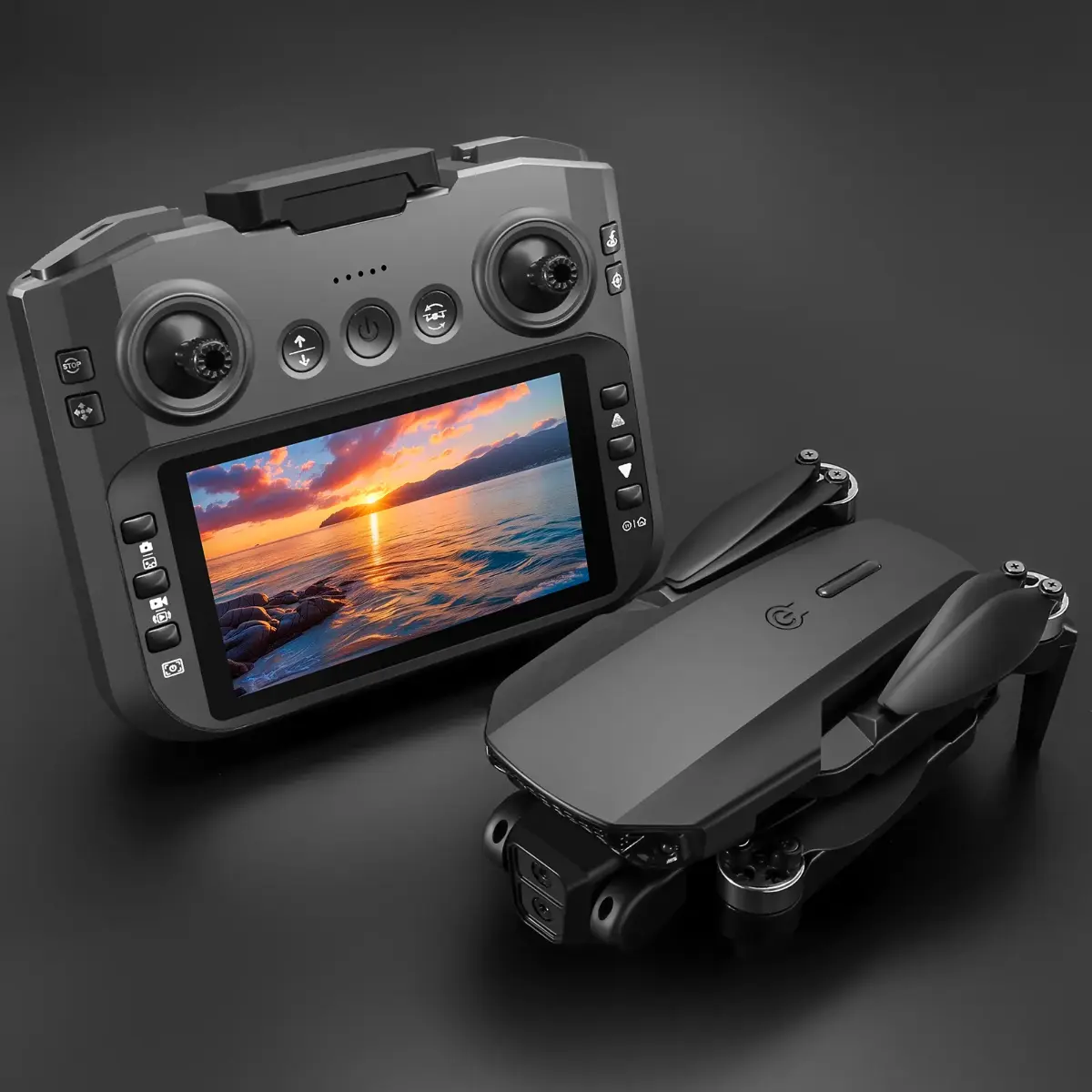 Picture of Flh F88 Max High-Resolution Dual Camera Drone with Remote Control and Screen, Brushless Motor,  HD Video, Foldable Design
