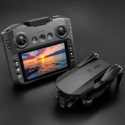 Picture of Flh F88 Max High-Resolution Dual Camera Drone with Remote Control and Screen, Brushless Motor,  HD Video, Foldable Design