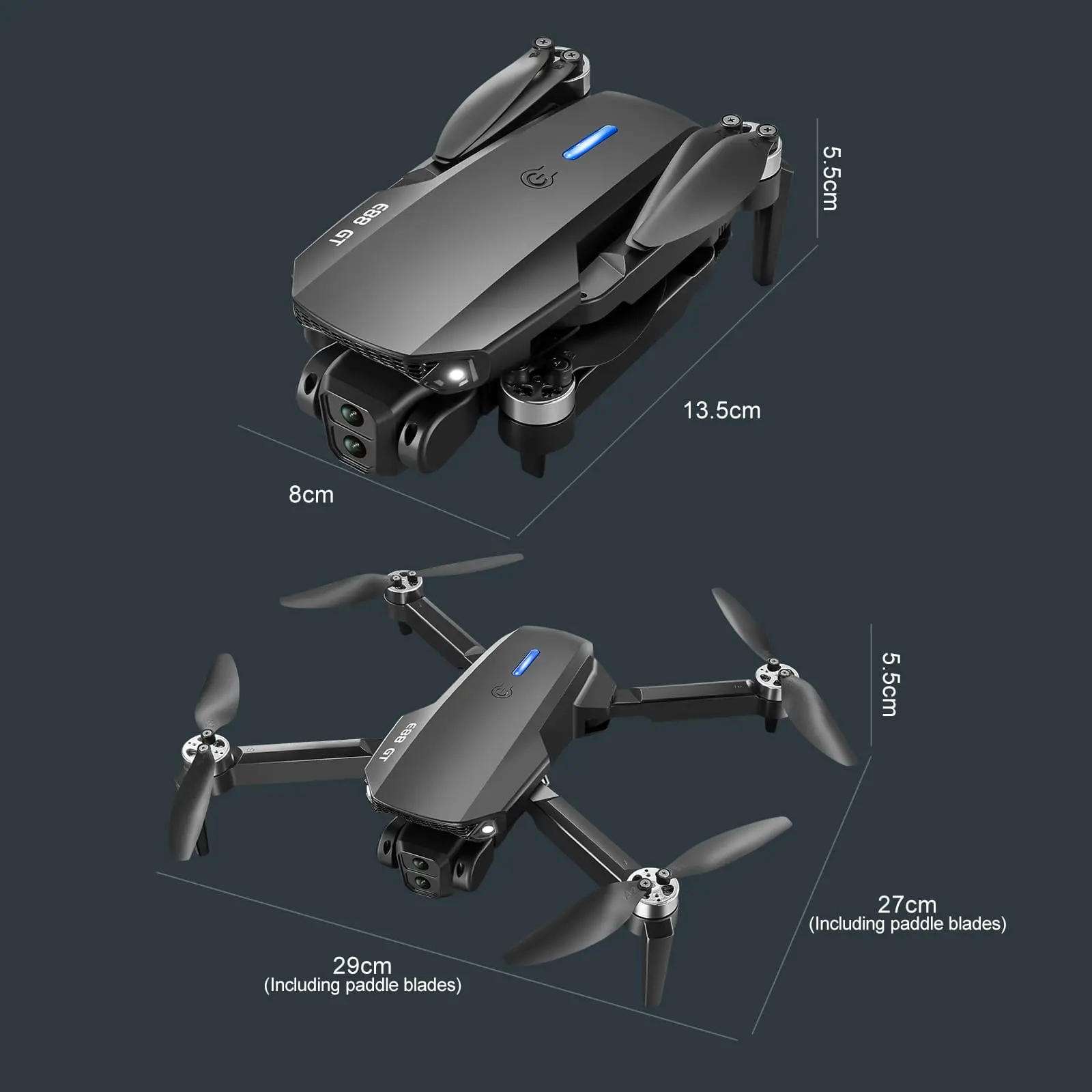 Picture of Flh F88 Max High-Resolution Dual Camera Drone with Remote Control and Screen, Brushless Motor,  HD Video, Foldable Design