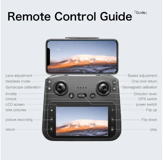 Picture of FLH New S-X1 MAX Drone Professional 4K Camera 3-axis gimbal Aerial FPV Brushless with Large Screen Remote Control Folding Dron