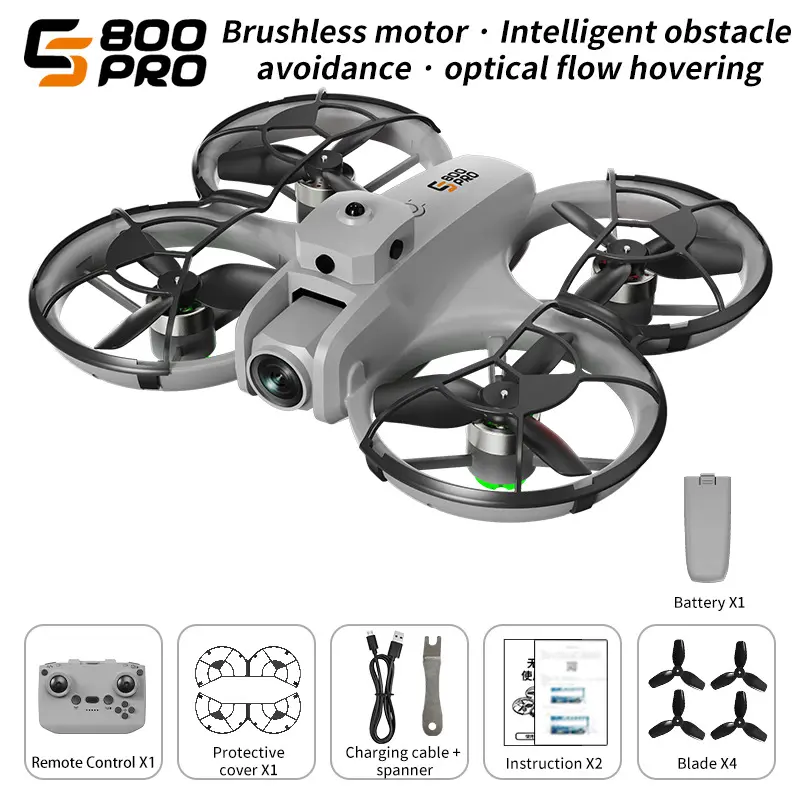 Picture of FLH S800 360° Protection Obstacle Avoidance 4.5in Screen Remote Control Quadcopter 2.4G Brushless Optical Flow Hover WIFI FPV RC Drone