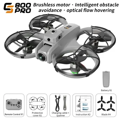 Picture of FLH S800 360° Protection Obstacle Avoidance 4.5in Screen Remote Control Quadcopter 2.4G Brushless Optical Flow Hover WIFI FPV RC Drone