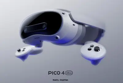 Picture of PICO 4 Ultra 12G+256G VR MR 3D Wireless VR Glasses 6DOF Virtual Reality 4K Display for Smart Glasses w Motion Tracker