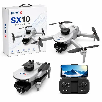 Picture of FLH SX10 Dual Camera Dual Battery Foldable Drone with Obstacle Avoidance WiFi FPV Camera Drone Price in Bangladesh
