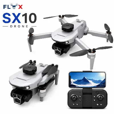 Picture of FLH SX10 Dual Camera Dual Battery Foldable Drone with Obstacle Avoidance WiFi FPV Camera Drone Price in Bangladesh