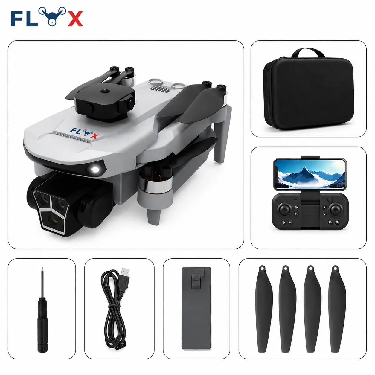 Picture of FLH SX10 Dual Camera Dual Battery Foldable Drone with Obstacle Avoidance WiFi FPV Camera Drone Price in Bangladesh