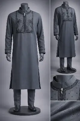 Picture of Gatsby Premium Panjabi for Men – Classic Fit | Eid & Festive Wear 07_DARK GRA