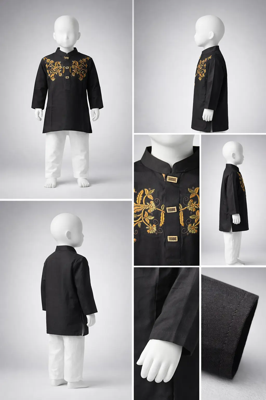 Picture of Boys Premium Embroidered Black Panjabi 1217