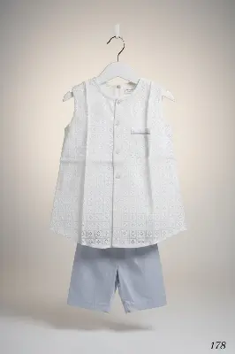 Picture of Boys Printed Sleeveless Cotton Panjabi Set 178
