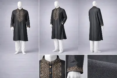 Picture of Gatsby Premium Panjabi for Men – Classic Fit | Eid & Festive Wear 26_BLACK