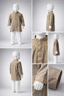 Picture of Boys Premium Embroidered Brown Panjabi 1207