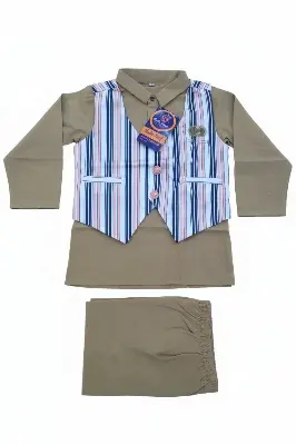 Picture of Boys Premium Festive Kurta Set with Striped Waistcoat (3-Piece Set)...403..