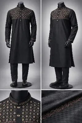 Picture of Gatsby Premium Panjabi for Men – Classic Fit | Eid & Festive Wear 02_BLACK