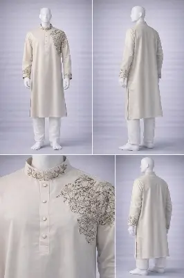 Picture of Gatsby Premium Panjabi for Men – Classic Fit | Eid & Festive Wear 03 Cream