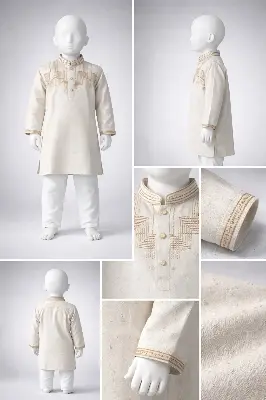 Picture of Boys Premium Embroidered Off White Panjabi 1208