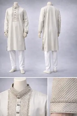 Picture of Gatsby Premium Panjabi for Men – Classic Fit | Eid & Festive Wear 09-SILVER