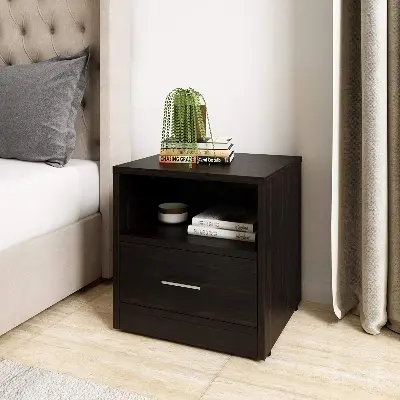 Picture of NRSFurniture Bedside table with lockers drawers -Dormitory bedroom storage cabinet Bedside table