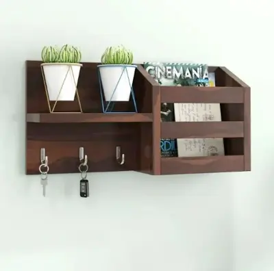 Picture of Wall Shelf with Key Holder Stylish Wall Organizer for Home Decor - Multicolor