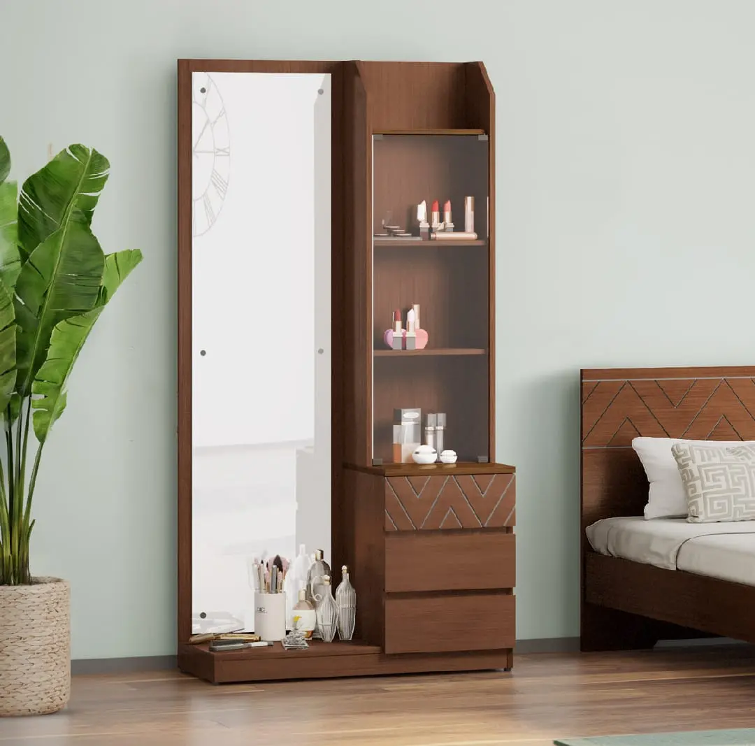 Picture of Antique MDF BOX Dressing Table with Shelves and Multiple Drawers D2 72/30 - antique