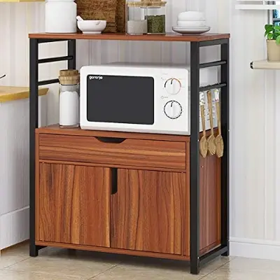 Picture of Kitchen Cabinet Shelf Organizer with Multi -Tier Shelf Microwave Oven Stand
