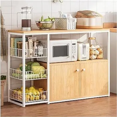 Picture of Best Kitchen Cabinet Shelf organizer with Microwave Oven and Utility Storage Shelf Rack