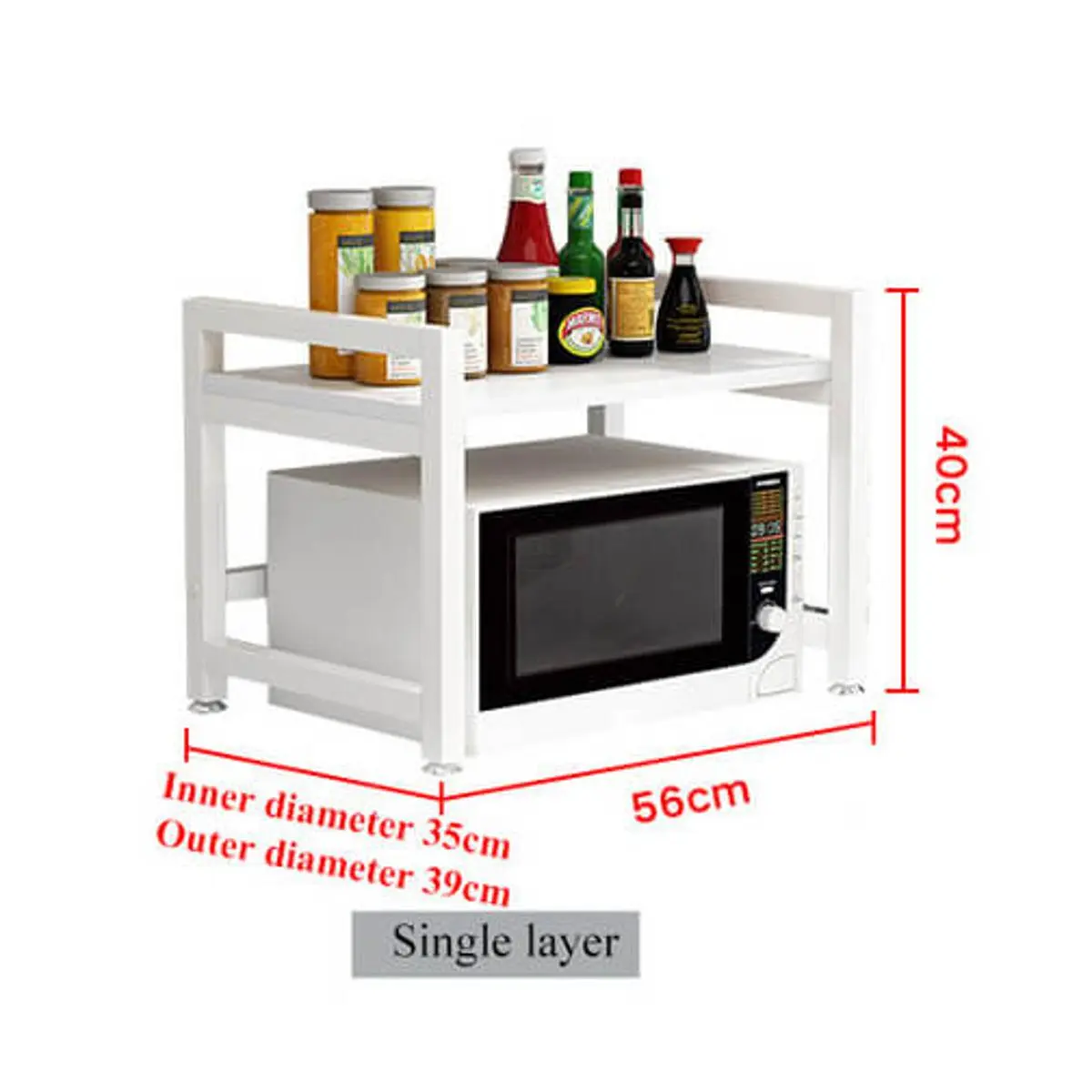 Picture of Single Layer Kitchen Shelf & Microwave Organizer with Utility Kitchenware Rack