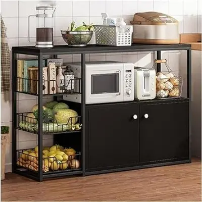 Picture of Best Kitchen Cabinet Shelf organizer with Microwave Oven and Utility Storage Shelf Rack