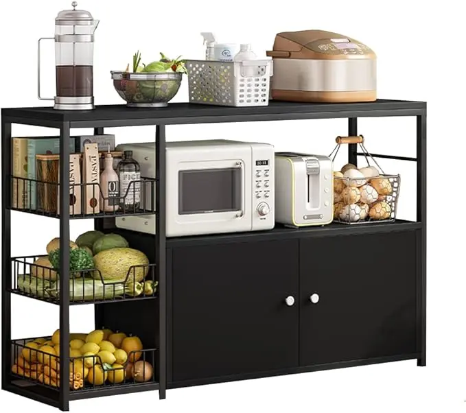 Picture of Best Kitchen Cabinet Shelf organizer with Microwave Oven and Utility Storage Shelf Rack