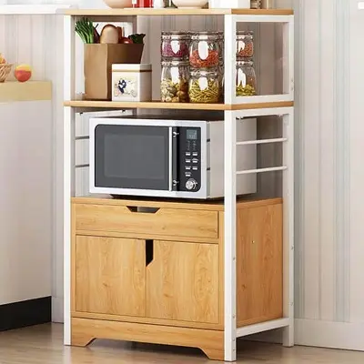 Picture of Drawers System Best Kitchen Cabinet Shelf Organizer with Multi-Tier Shelf Microwave Oven Stand