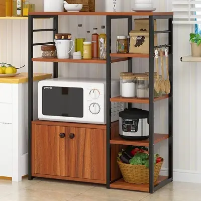 Picture of Best Kitchen Cabinet Shelf Organizer with Microwave Oven Stand Storage Rack