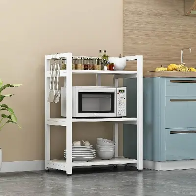 Picture of Best Double Layer Kitchen Space Saving Shelf & Microwave Organizer with Utility Kitchenware Rack