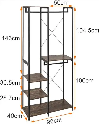 Picture of Heavy Duty Adjustable Clothes Rail Double Rod Garment Rack 5 Tiers Metal Storage Shoe Rack