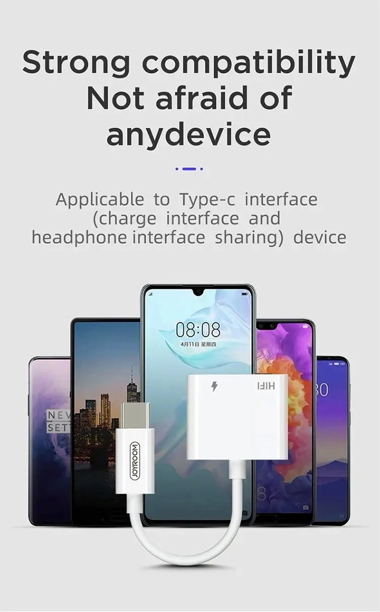 Picture of JOYROOM SH-C1 Type-C / USB-C to HIFI + PD Digital Audio Converter Adapter (White) -White