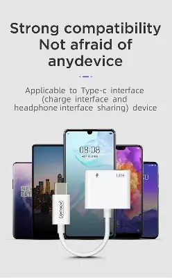 Picture of JOYROOM SH-C1 Type-C / USB-C to HIFI + PD Digital Audio Converter Adapter (White) -White