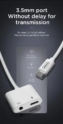 Picture of JOYROOM SH-C1 Type-C / USB-C to HIFI + PD Digital Audio Converter Adapter (White) -White