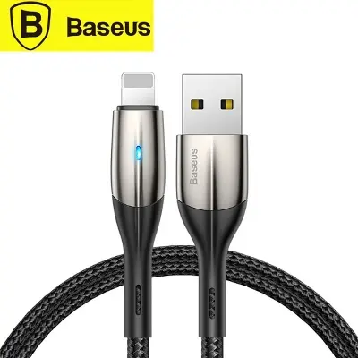 Picture of Baseus CALSP-B01 Horizontal USB to Lightning Cable 1M (Black) with indicator lamp for iPhone -Black